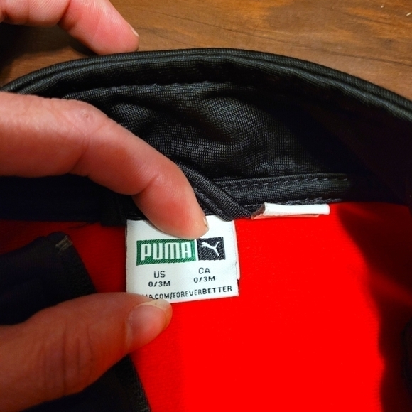 Puma matching jumpsuit set. Red and black. 0-3 months. Never worn. - Picture 3 of 3